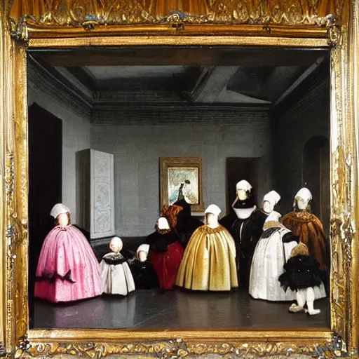 Prompt: Las Meninas by Velazquez made out of gummy candies