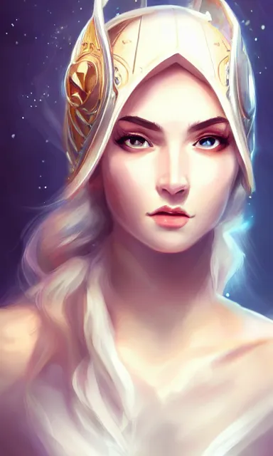 Image similar to the god athena, beautiful female, white skin, portrait, sharp focus, digital art, concept art, dynamic lighting, by emylie boivin and rossdraws