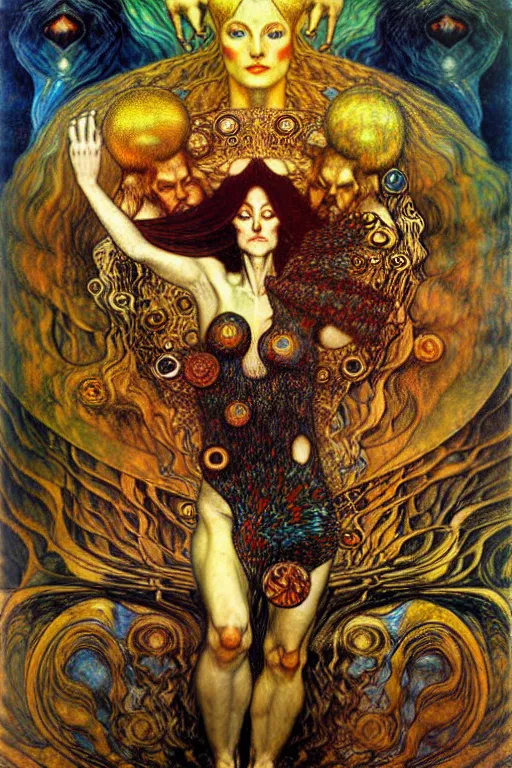 Image similar to Divine Chaos Engine by Karol Bak, Jean Delville, William Blake, Gustav Klimt, and Vincent Van Gogh, symbolist, visionary