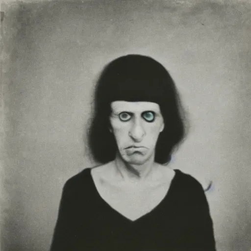 Image similar to photo portrait of ugly face cultist by Diane Arbus and Louis Daguerre