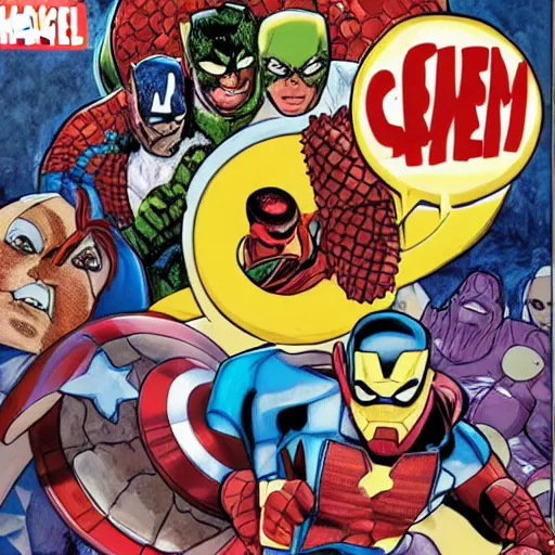 Image similar to marvel comics cover of ice cream pizza, 1 0 8 0 p award - winning painting