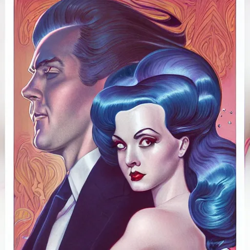 Image similar to a streamline moderne portrait in the style of anna dittmann and donato giancola and virgil finlay.