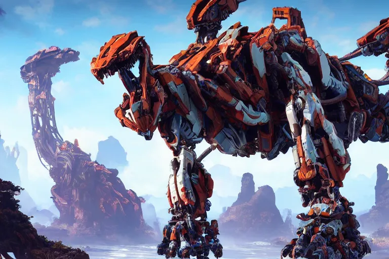 Image similar to clawstrider machine mecha animal beast robot of horizon forbidden west horizon zero dawn bioluminiscence global illumination ray tracing hdr fanart arstation by sung choi and eric pfeiffer and gabriel garza and casper konefal