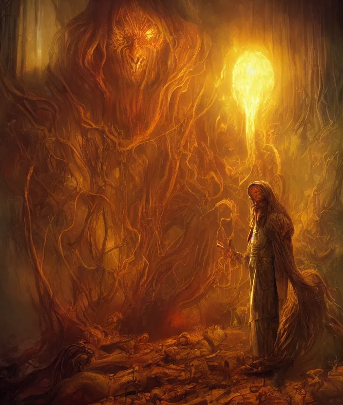 Image similar to WIzard casting temporal magic, fantasy artwork, godrays, warm colors, by seb mckinnon