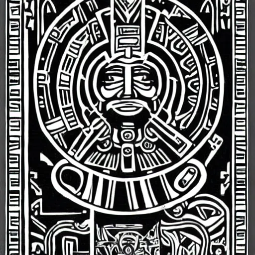 Image similar to odin as an aztec god