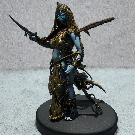 Prompt: 80mm resin detailed miniature of a Alien, Miniature of a Human Female Warrior, Product Introduction Photos