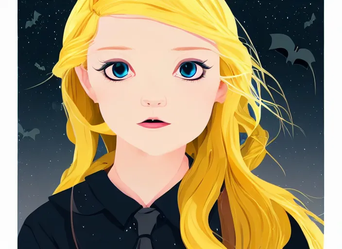 Prompt: little girl with long blonde hair on halloween. clean cel shaded vector art. shutterstock. behance hd by lois van baarle, artgerm, helen huang, by makoto shinkai and ilya kuvshinov, rossdraws, illustration, art by ilya kuvshinov