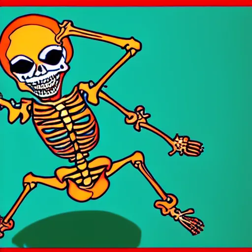 Prompt: dancing skeleton cha - cha. early 9 0 s cgi animation, hosted on geocities