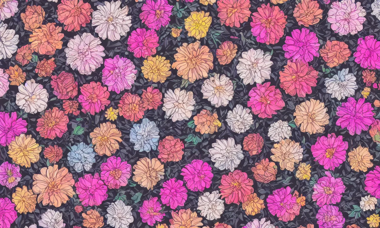 Image similar to Flatlay flower pattern, epic, detailed, 4k, realistic, trending on artstation