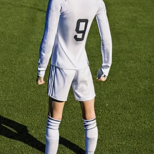 Prompt: a realistic detailed photo of a guy who is an attractive humanoid who is half robot and half humanoid, who is a male android, soccer player martin ødegaard, shiny skin, posing like a statue, blank stare, in the backyard, on display