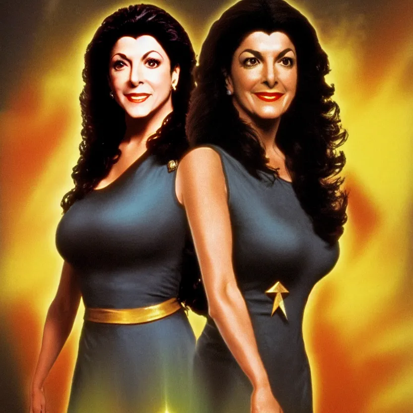 Image similar to deanna troi in the style of midjourney