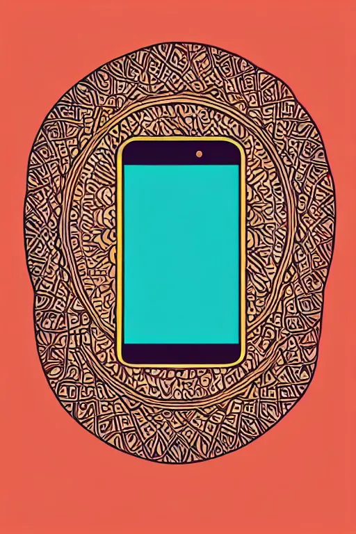 Image similar to minimalist boho style art of a smartphone, illustration, vector art