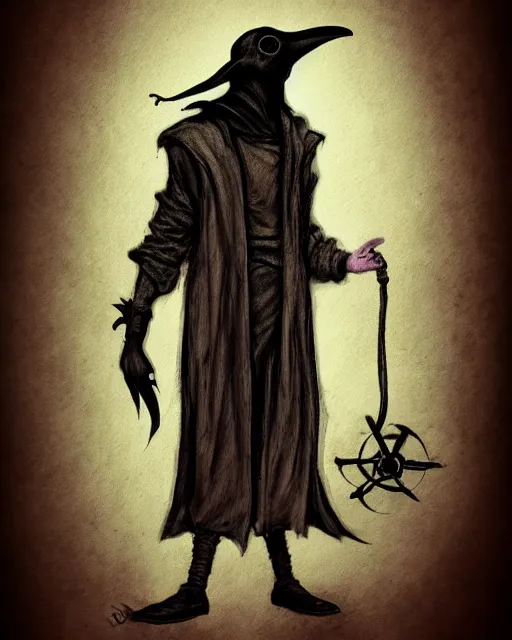 Image similar to a plague Doctor, concept art, ambient lifting, trending on artstation, deviantart, pen and ink