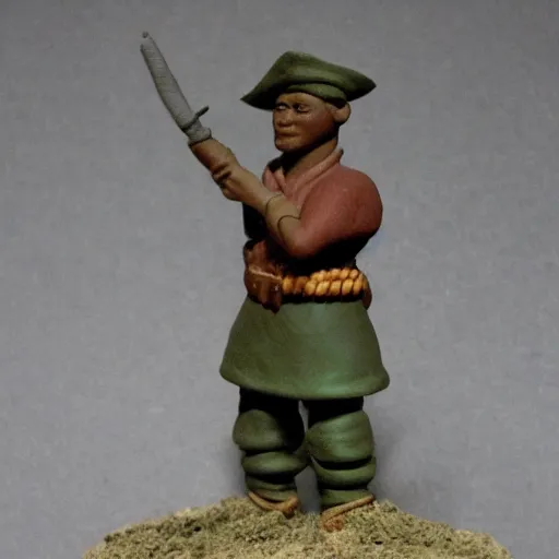 Prompt: a clay soldier