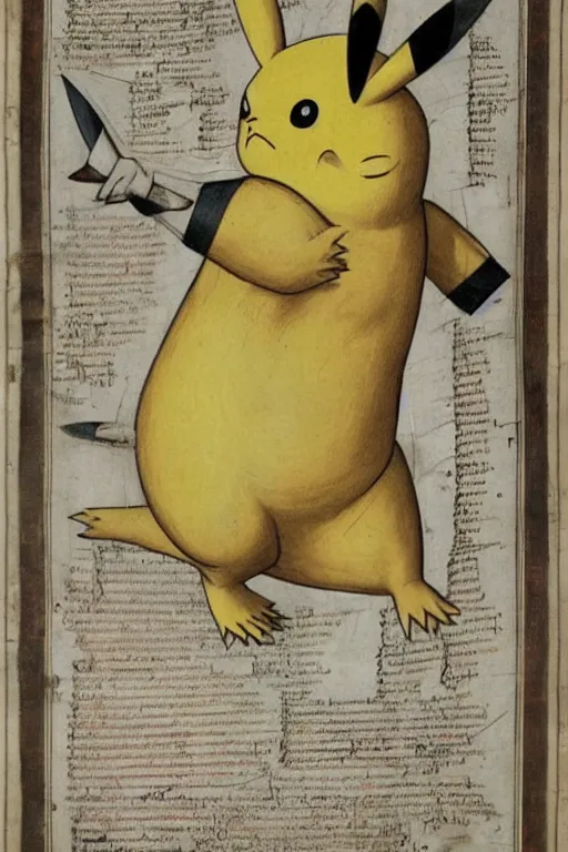 Prompt: 1 6 th century anatomy poster of pikachu, detailed, intricate, elegant, realistic,