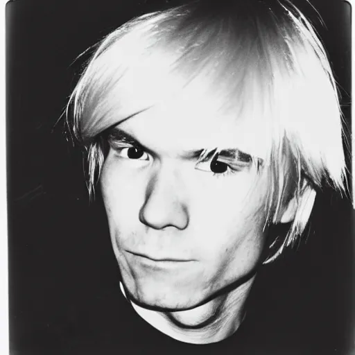 Image similar to Polaroid Portrait of Andy Warhol doing anime cosplay, taken in the 1970s, photo taken on a 1970s polaroid camera, grainy, real life, hyperrealistic, ultra realistic, realistic, highly detailed, epic, HD quality, 8k resolution, body and headshot, film still, front facing, front view, headshot and bodyshot, detailed face, very detailed face