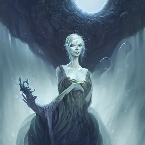 Image similar to a portrait of an eldritch abomination character in a scenic environment by charlie bowater, lovecraftian