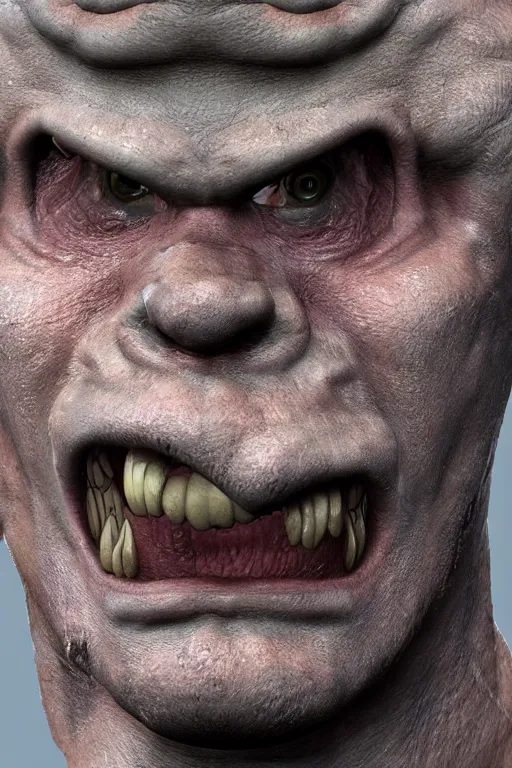 Image similar to close up beautiful zbrush scupt of a zergling's battle worn face