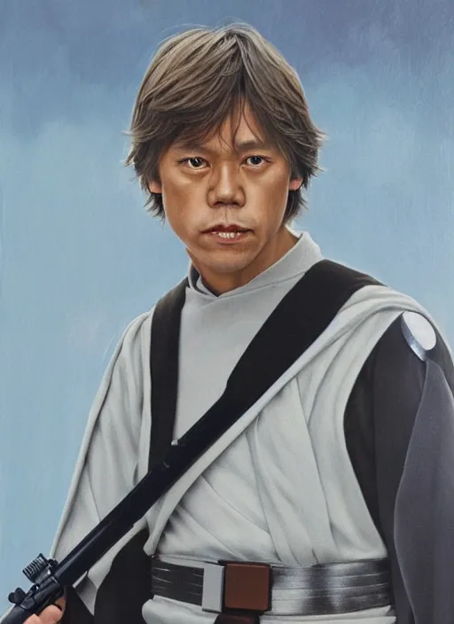 Image similar to painting by tsuyoshi nagano of luke skywalker