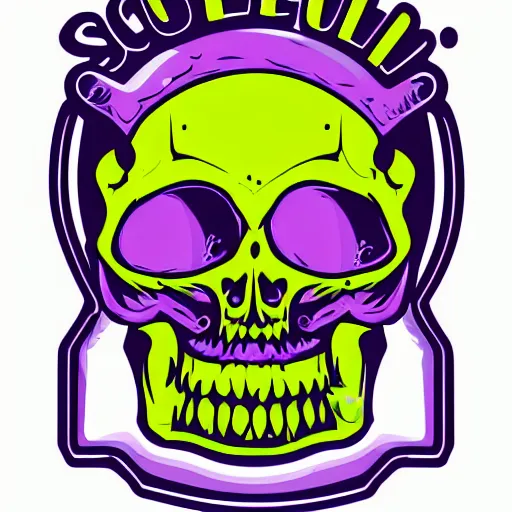 Image similar to scull sticker highly detailed, colorful, illustration, smooth and clean vector curves, no jagged lines, vector art, logo