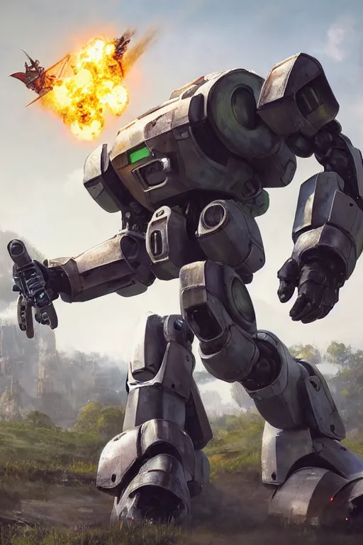 Image similar to mechwarrior 5 : mercenaries mech megaman transformer robot boss tank engine game octane render, 4 k, hd 2 0 2 2 3 d cgi rtx hdr style chrome reflexion glow fanart, global illumination ray tracing hdr fanart arstation by ian pesty by jesper ejsing pixar and disney unreal zbrush central hardmesh