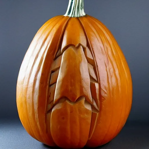Prompt: gourd shaped carved to look like amber heard hybrid mix