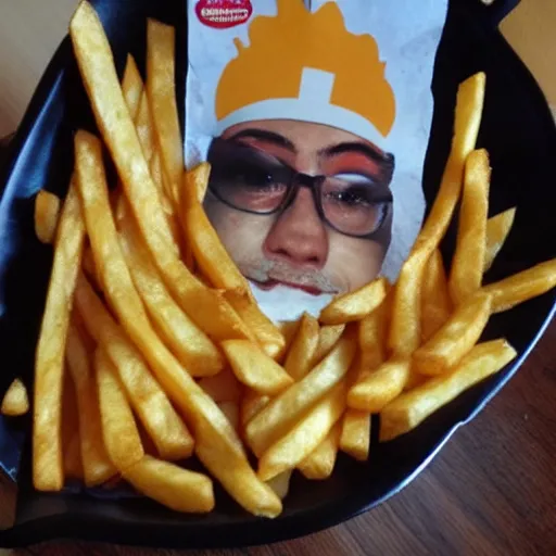 Image similar to person made out of tasty frensch fries