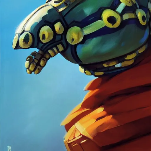 Image similar to greg manchess portrait painting of partially armored caterpillar from alice in wonderland as overwatch character, wacky, medium shot, asymmetrical, profile picture, organic painting, sunny day, matte painting, bold shapes, hard edges, street art, trending on artstation, by huang guangjian and gil elvgren and jesper ejsing