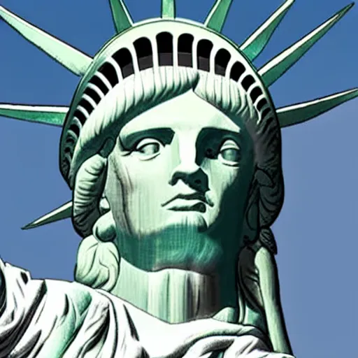 Prompt: lady liberty is melting due to climate change