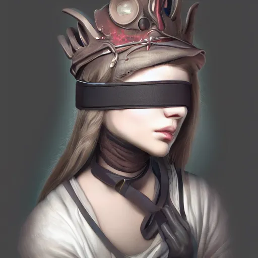 Premium AI Image  Girl blindfolded super detailed with side