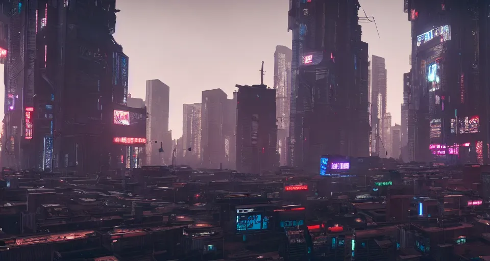 Image similar to a cyberpunk city, rich contrast, realistic, Cryengine 8k UHD