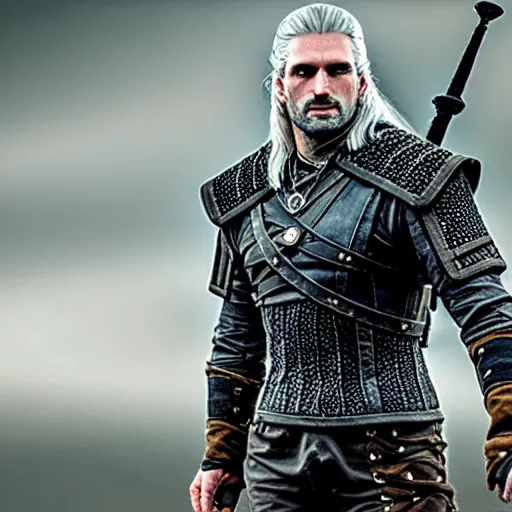 Image similar to a witcher with cloth armor and sword