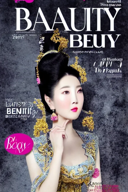 Image similar to beauty magazine cover from tang dynasty