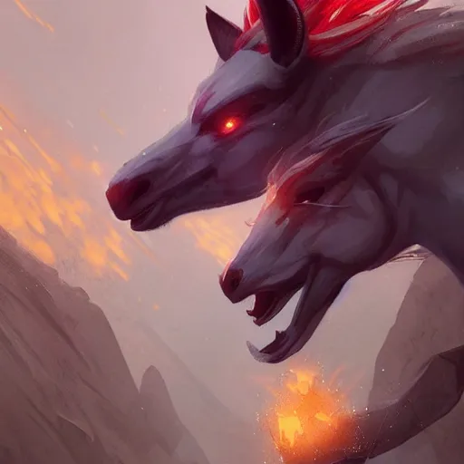 Image similar to Rapidash , Greg rutkowski, Trending artstation, cinematográfica, digital Art