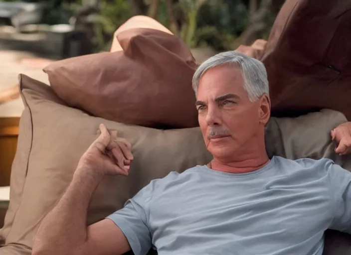 Image similar to film still of Mark Harmon hiding a body in the new Weekend at Bernies movie, 8k