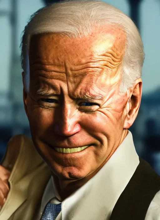 Image similar to a full portrait photo of biden in final fantasy ix style, f / 2 2, 3 5 mm, 2 7 0 0 k, lighting, perfect faces, award winning photography.