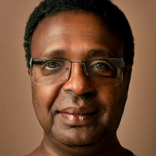 Image similar to guyanese cardiologist, symmetric face, studio portrait