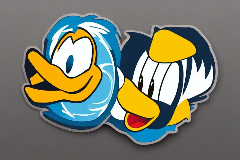 Image similar to awesome vector sticker of Donald duck as an angel