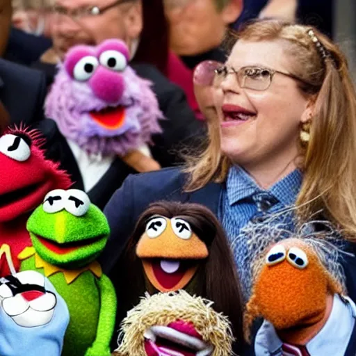 Prompt: a muppet funeral with muppets in attendance