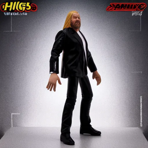 Prompt: Full body shot of a Triple H vinyl figure as a villain, white background, 3d, high quality, depth of field, high contrast, 8k, concept art, smooth, sharp focus, highly detailed, wrestling, WWE
