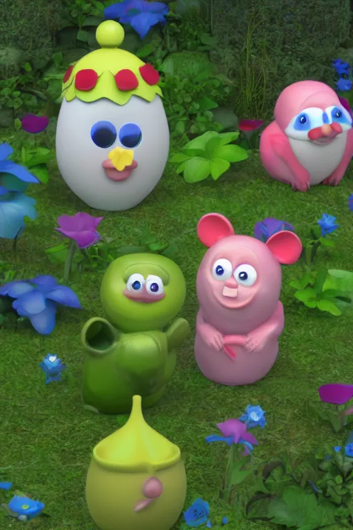 Image similar to in the night garden 3 d blender model high resolution