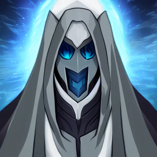 Image similar to Karthus from League of Legends, anime art style