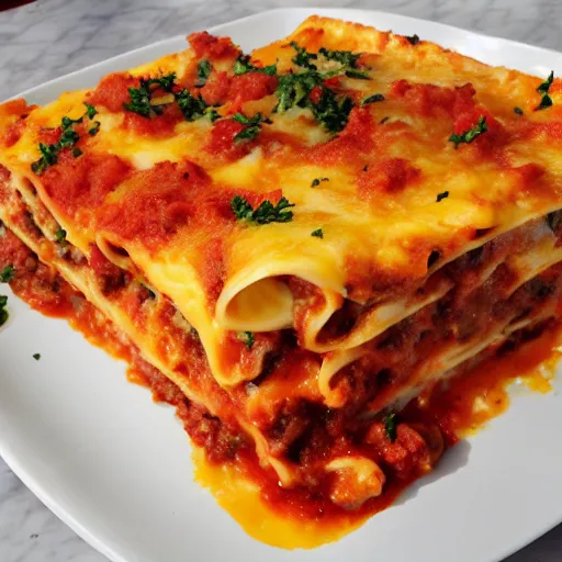 Prompt: zitti lasagna foodporn