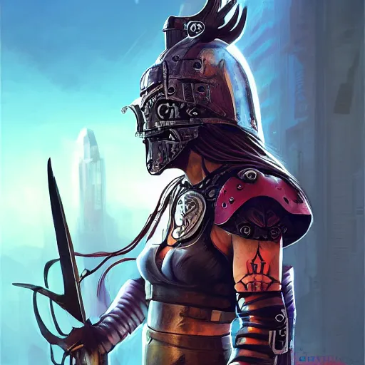 Image similar to cyberpunk viking helmet mask warrior goddess robot ninja fantasy, art gta 5 cover, official fanart behance hd artstation by jesper ejsing, by rhads, makoto shinkai and lois van baarle, ilya kuvshinov, ossdraws