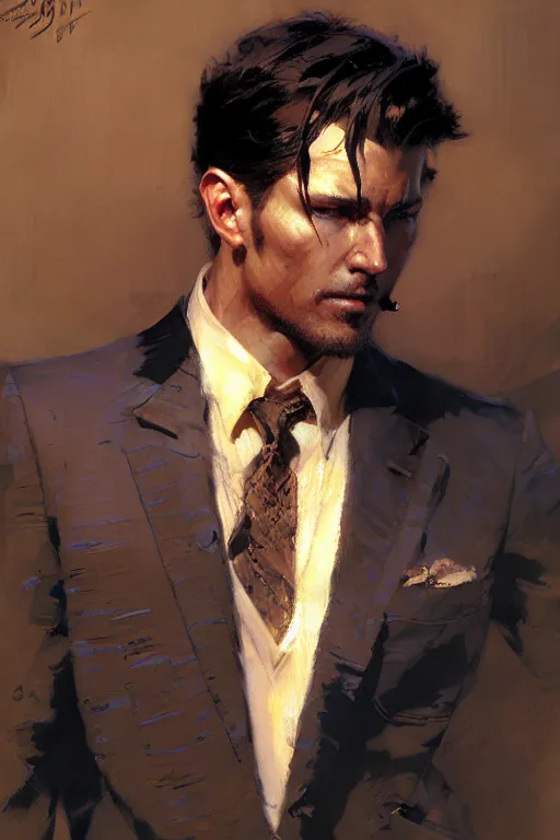 Image similar to attractive man, painting by gaston bussiere, craig mullins, j. c. leyendecker, yoji shinkawa