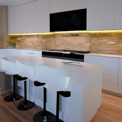 Image similar to kitchen plinth with led strip lights, homes and gardens, photo,