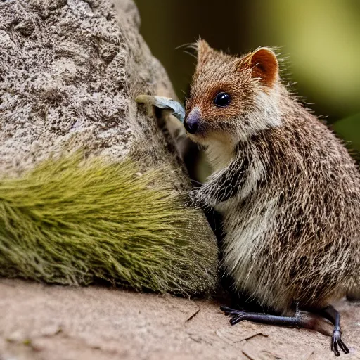 Image similar to happy spider quokka hybrid, bold natural colors, national geographic photography, masterpiece, in - frame, canon eos r 3, f / 1. 4, iso 2 0 0, 1 / 1 6 0 s, 8 k, raw, unedited, symmetrical balance