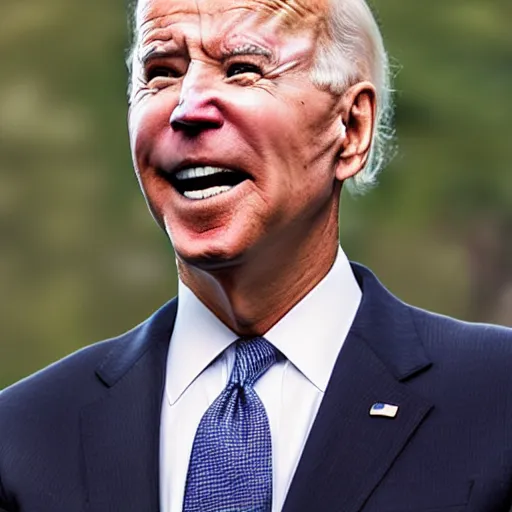 Image similar to joe biden with gigantic rabbit teeth