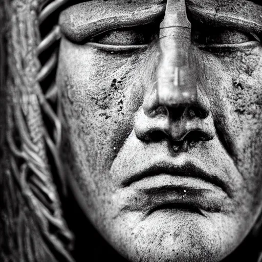 Prompt: stunning beautiful portrait photography of a face detailing medieval king with crown from national geographic magazine award winning, dramatic lighting, taken with Sony alpha 9, sigma art lens, medium-shot