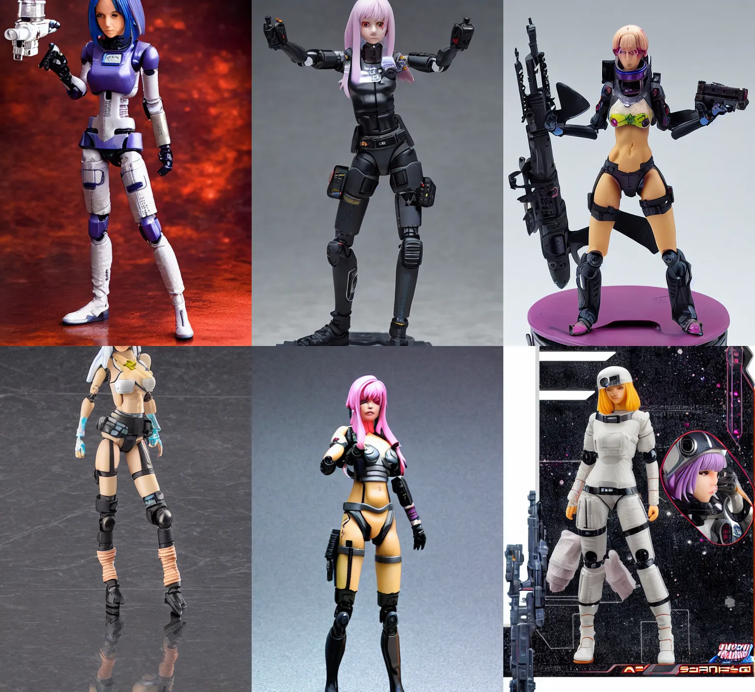 Prompt: A space-girl, 1/6 Garage Resin Kit, cyberpunk